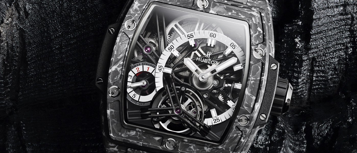 El tourbillon con los códigos que son la firma de Hublot
