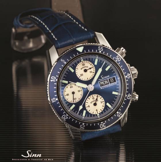 El Sinn Spezialuhren Blue Pilot Chronograph viene eléctrico