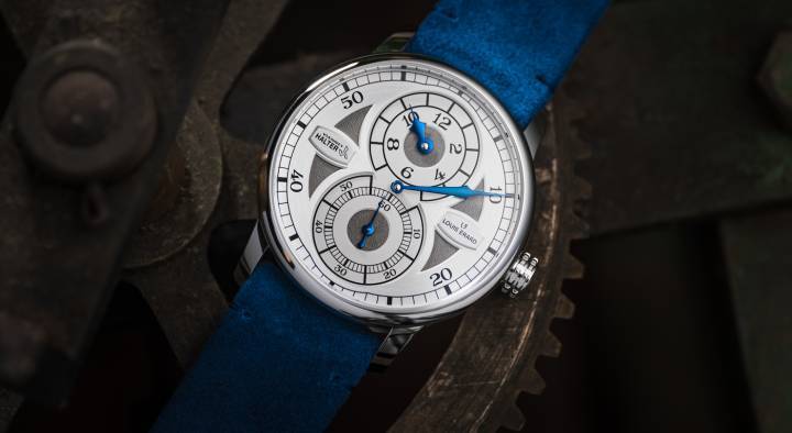 Otro modelo colaborativo fue lanzado por Louis Erard con el maestro relojero Vianney Halter.