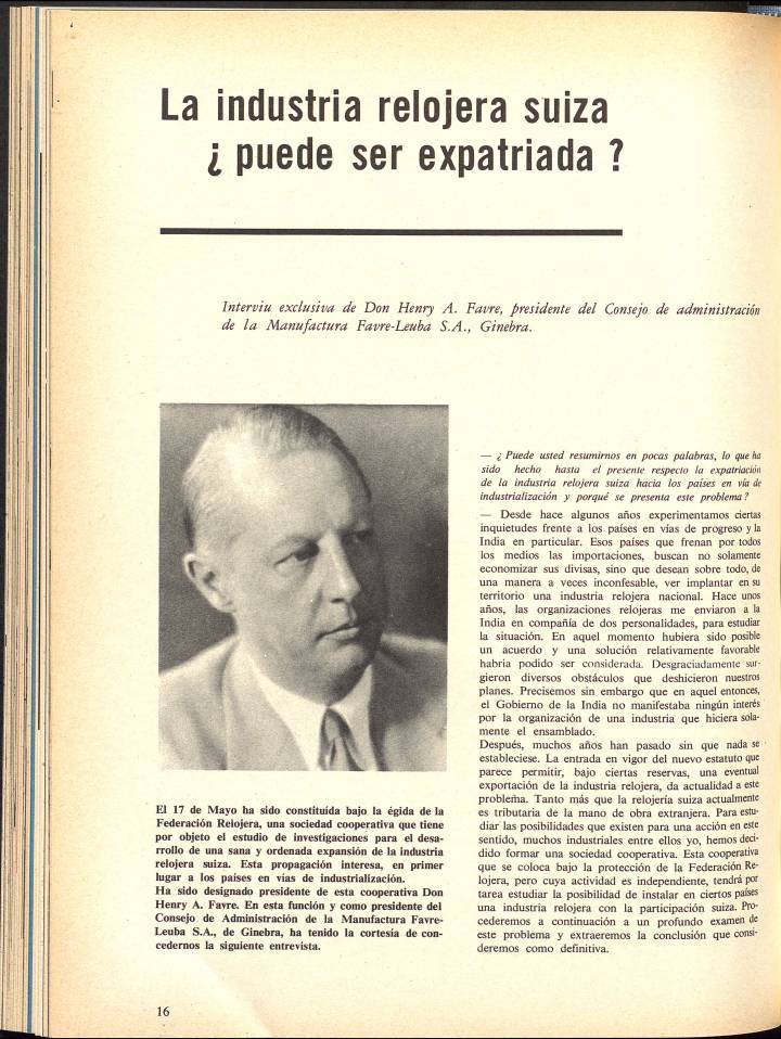 Una historia de Favre Leuba a través de los archivos de Europa Star