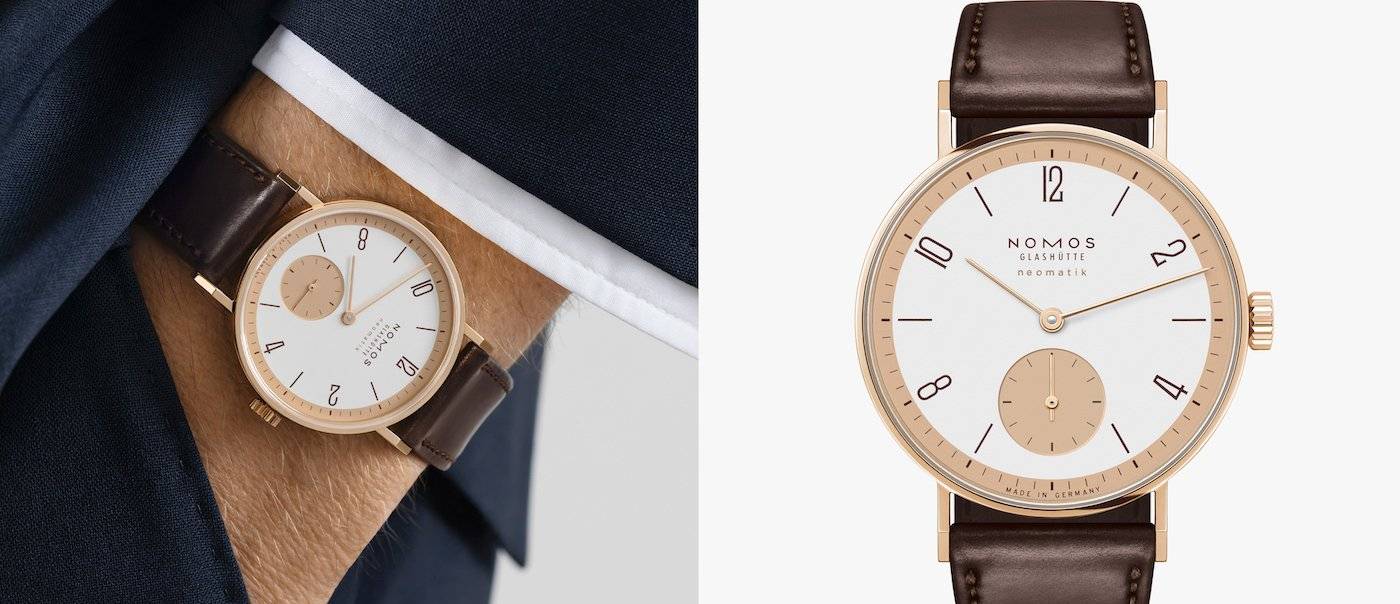 Edición aniversario del Nomos Tangente en oro rosa