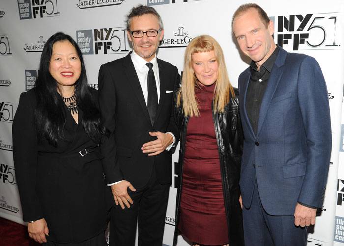 De izquierda a derecha: Rose Kuo, Laurent Vinay, Andrea Arnold, Ralph Fiennes