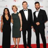 De iquierda a derecha: Eva Longoria, Aletta & Peter Stas, Ricky Martin