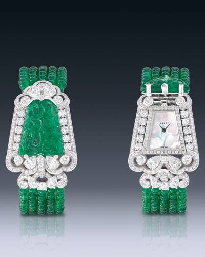 Secret Carved Emerald Watch de Graff