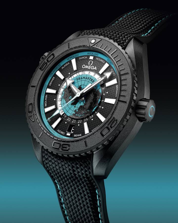 Omega Seamaster Planet Ocean Worldtimer en nueva caja de cerámica ZrO2