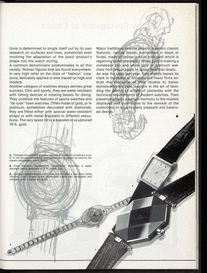 Este pequeño reloj esqueleto (n°3), obra del relojero Armin Strom y equipado con un movimiento de 11 mm, apareció en una edición de 1990 de Europa Star.