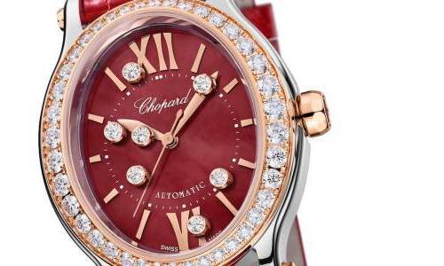 Chopard Happy Sport con nueva caja Oval Lucent Steel™ en oro rosa