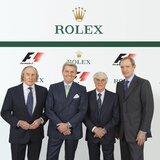 Sir Jackie Stewart, Testimonio de Rolex ; Sr Gian Riccardo Marini, CEO de Rolex SA ; Sr Bernie Ecclestone, CEO del grupo Formula One; Sr Jean-Claude Killy, Testimonio de Rolex y Miembro del Consejo de Administración de Rolex SA (de izquierda a derecha) © Rolex / Eddy Mottaz