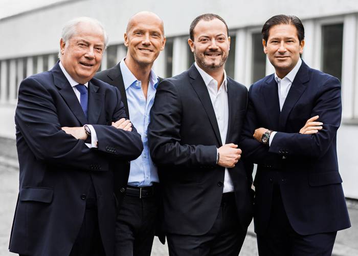  Los cuatro miembros de la familia de la Manufacture Royale: Gérard, David y Alexis Gouten, Marc Guten. 