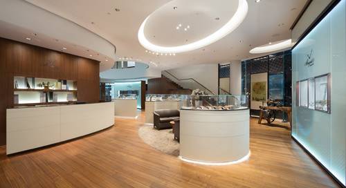 Vista interior de la nueva boutique Breguet en Shanghai