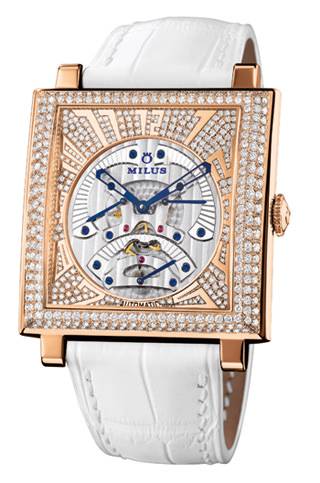 HERIOS TRIRETROGRADE SECONDS SKELETON HAUTE JOAILLERIE por Milus 