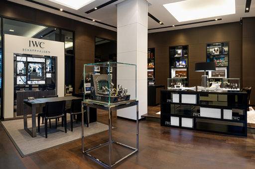 El interior de la boutique de IWC en la Bahnhofstrasse 61, Zurich
