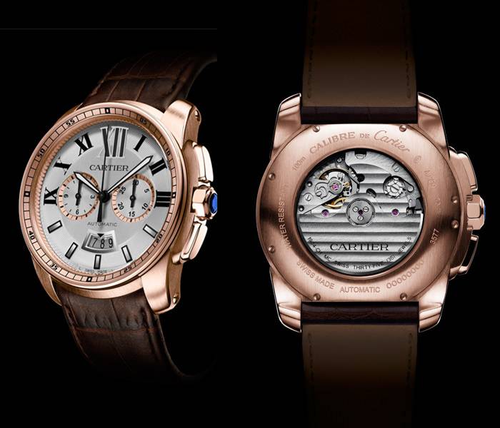 El reloj Calibre de Cartier chronograph incliyendo el movimiento 1904-CH MC © Cartier 2012