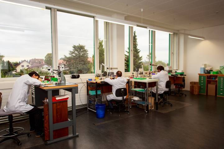 El taller de montaje de Epos en Lengnau.