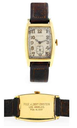 El reloj Longines de Albert Einstein alcanza un precio record en la subasta de Antiquorum. 