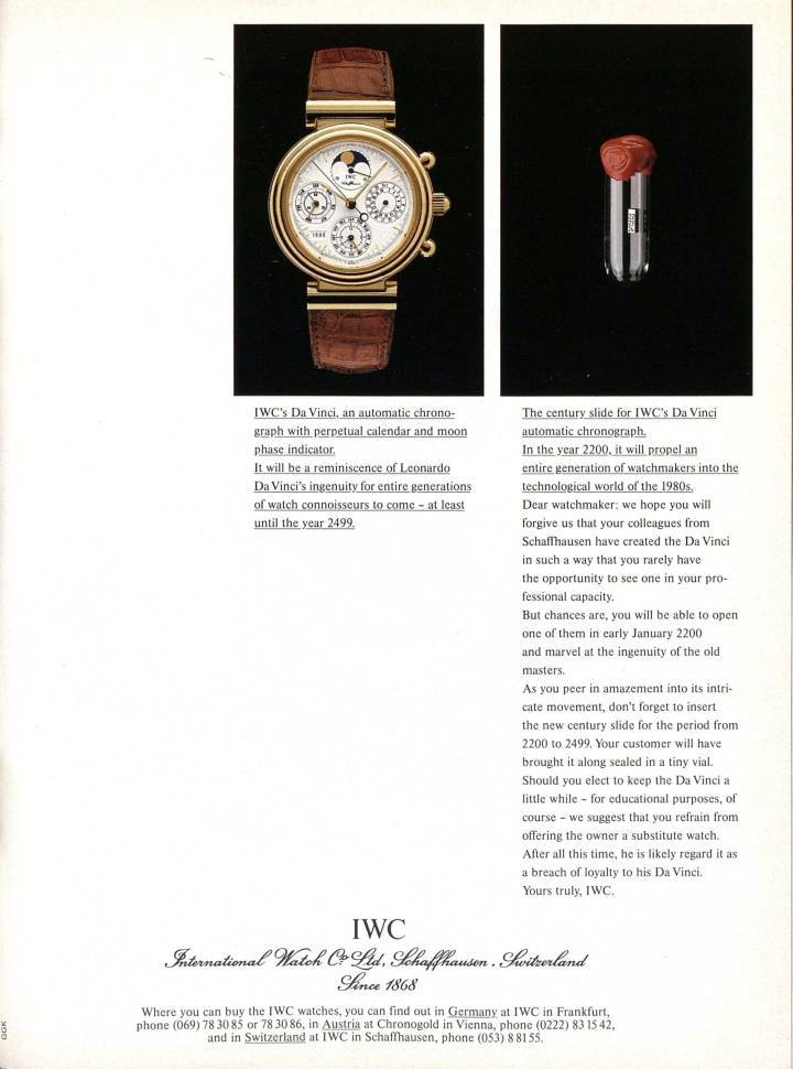El Da Vinci de IWC a través de los archivos de Europa Star
