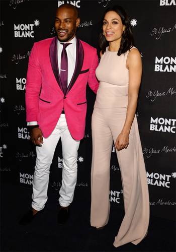 Tyson Beckford y Rosario Dawson en el evento de Montblanc - Abril 2014