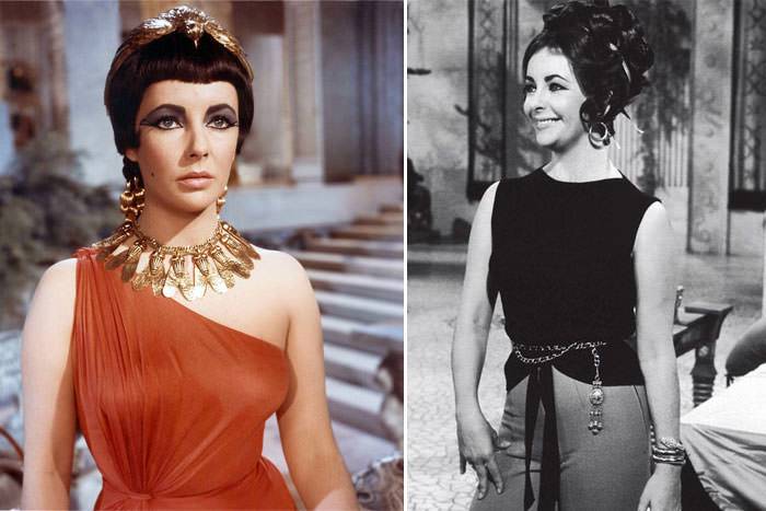 Elizabeth Taylor llevando Bulgari en el set de CLEOPATRA (1963)