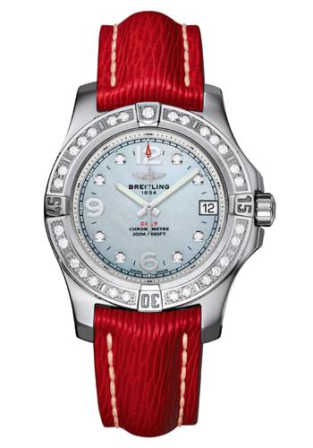 Colt 36 de Breitling (con correa de piel y bisel con diamantes engastados)