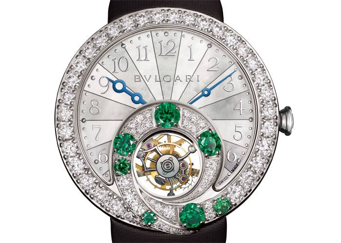 Berries Tourbillon Retrograde Hours Emeralds de Bulgari