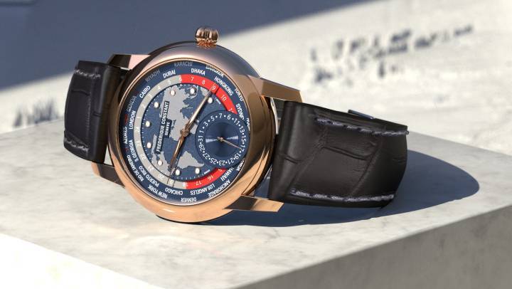 Por primera vez, la Classic Worldtimer Manufacture llega este año vestido con una caja de oro rosa de 18 quilates, en una edición limitada de 88 piezas.