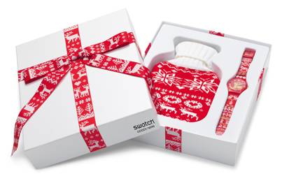 El especial estuche de regalo para el Swatch Red Knit