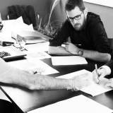 El CEO y fundador de Hautlence CEO Guillaume Tetu (Derecha) y Eric Cantona (Izquierda)