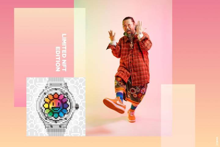 En la última edición de Watches and Wonders, Hublot y el artista Japonés Takashi Murakami presentaron dos obras digitales NFT, inspiradas en los relojes Hublot Classic Fusion Takashi Murakami.