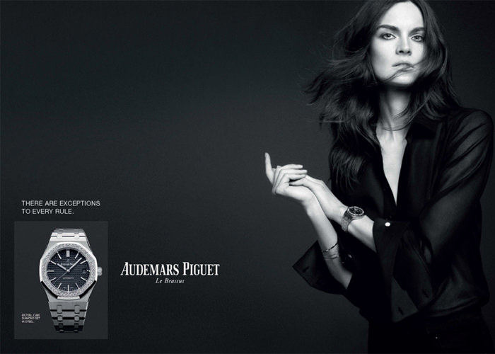 Campaña publicitaria de Audemars Piguet 2014 con la imagen de Anouck Lepère