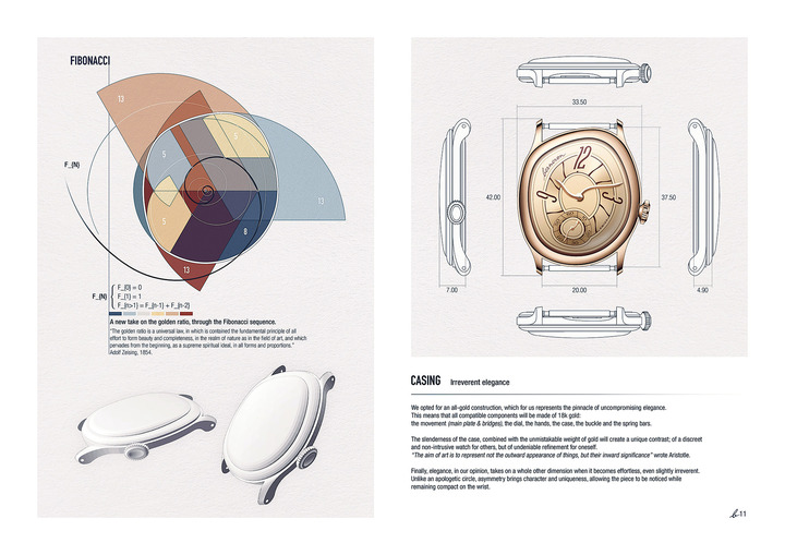 La secuencia de Fibonacci, referencia de un ideal de belleza inspirado en la naturaleza, también estuvo presente en el diseño del Mirage 38 de Sylvain Berneron.