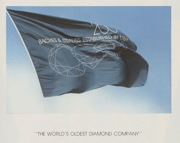 “The world's oldest diamond company”: un anuncio de Backes & Strauss en Europa Star de 1990.